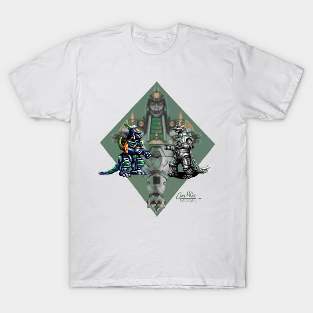 Mechagodzilla VS Dragonzord T-Shirt by Casey McCoy ARTS 